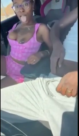 Horny Lady Sucking Dick in Car