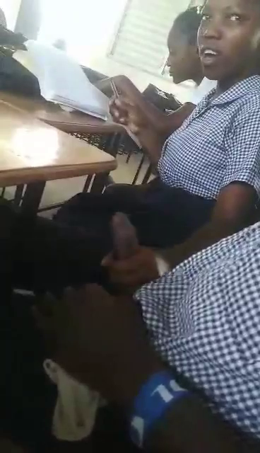 Young School Girl Playing With Dick in Class